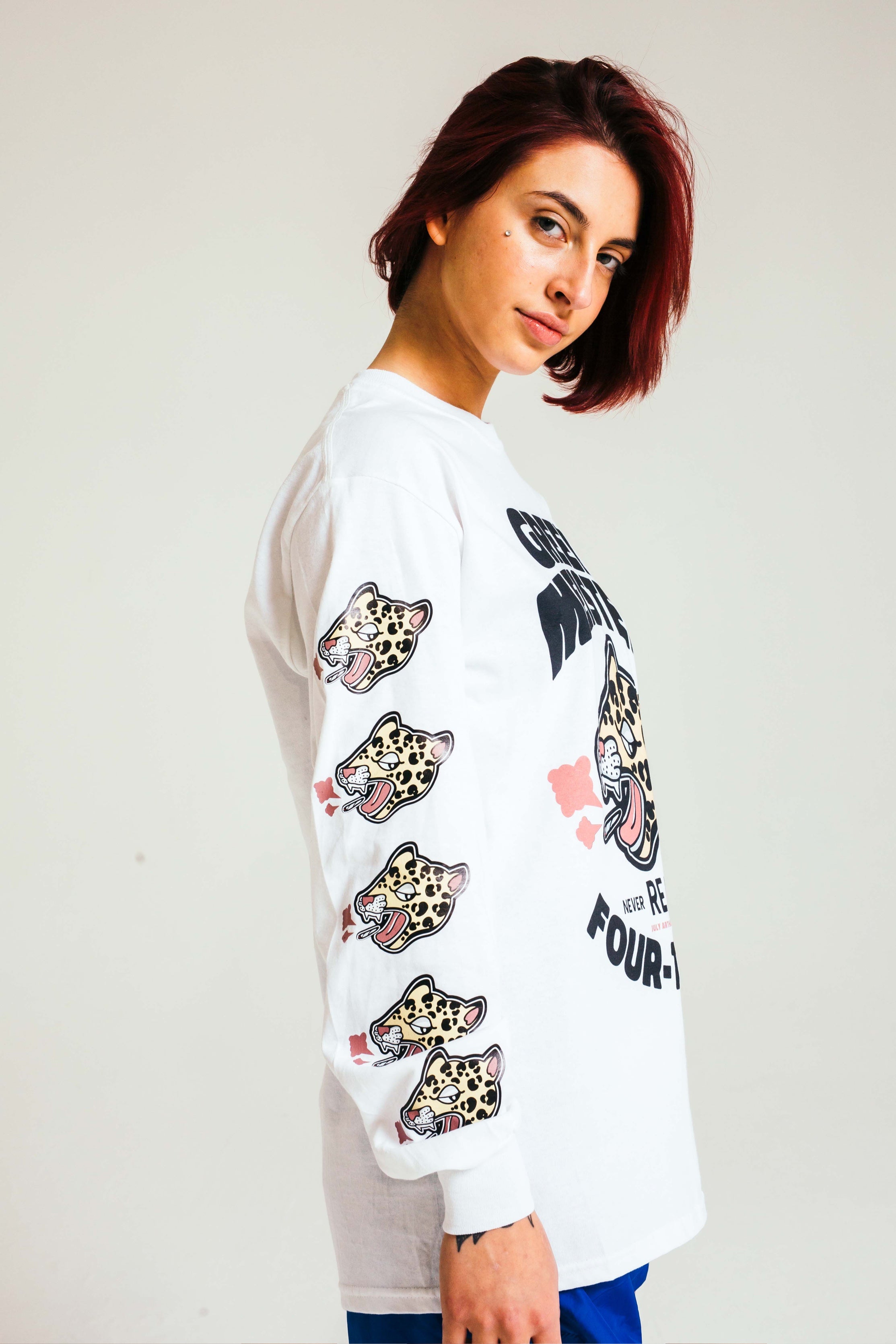 Never Really Lost White Leopard Longsleeve